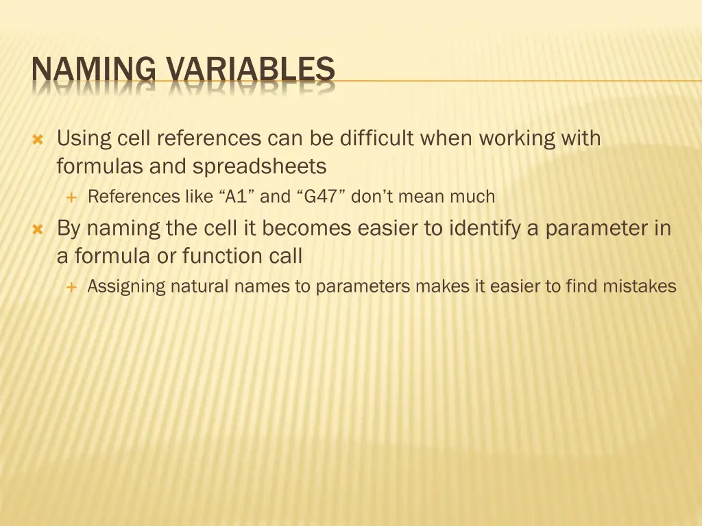 naming variables