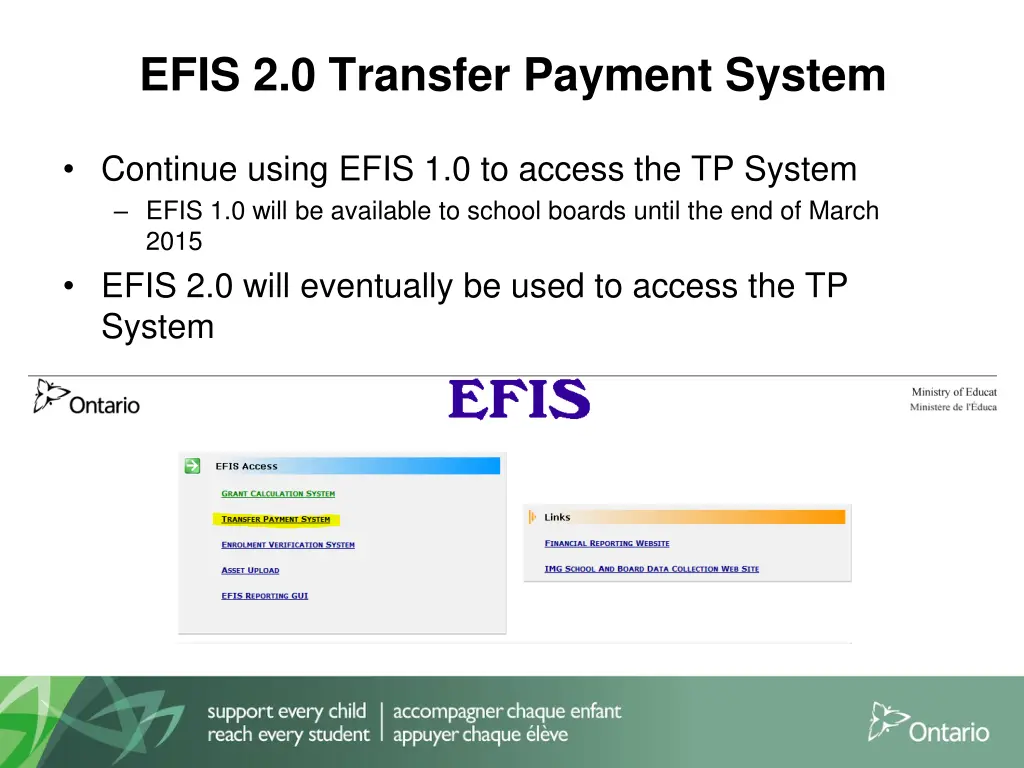 efis 2 0 transfer payment system