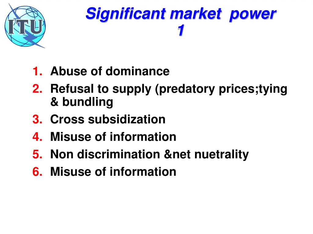 significant market power 1