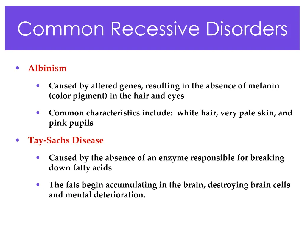 common recessive disorders 1