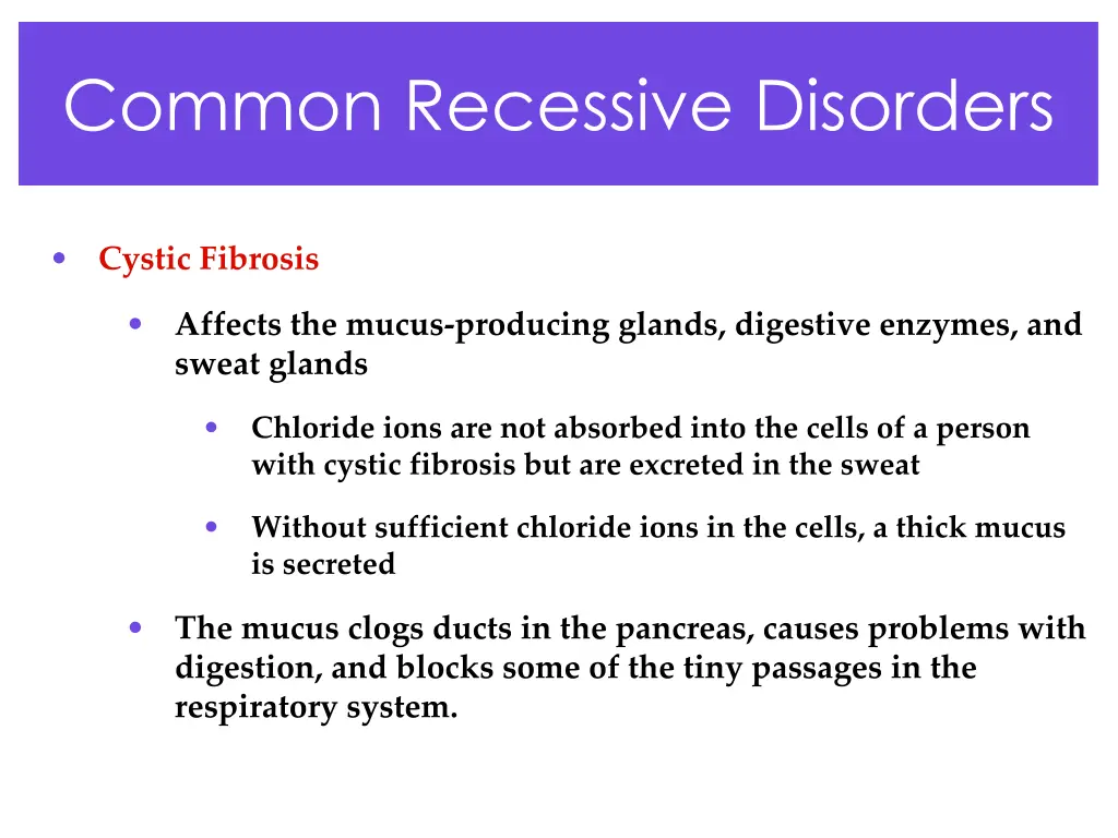 common recessive disorders