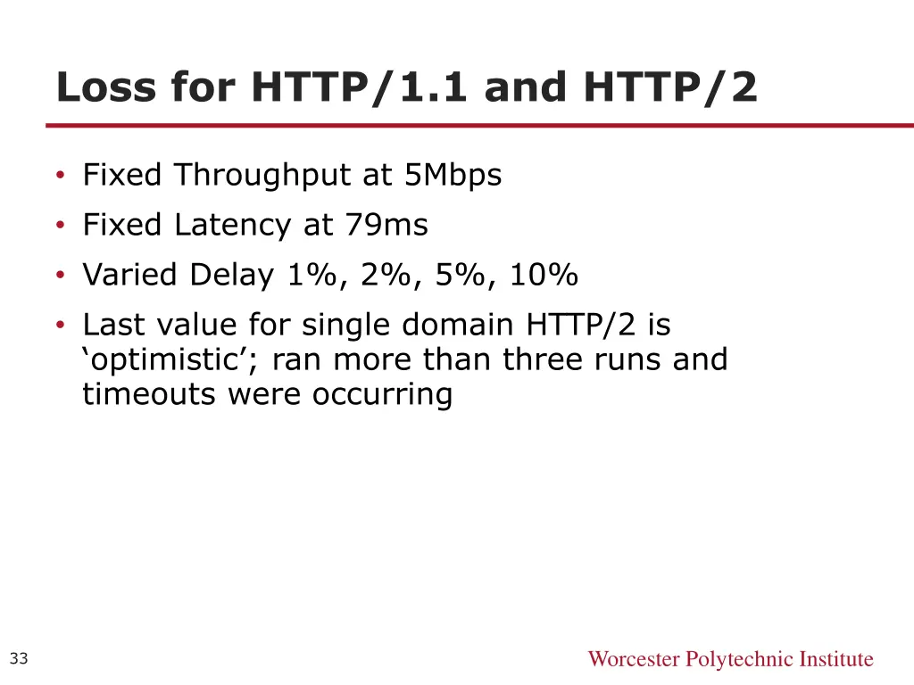 loss for http 1 1 and http 2
