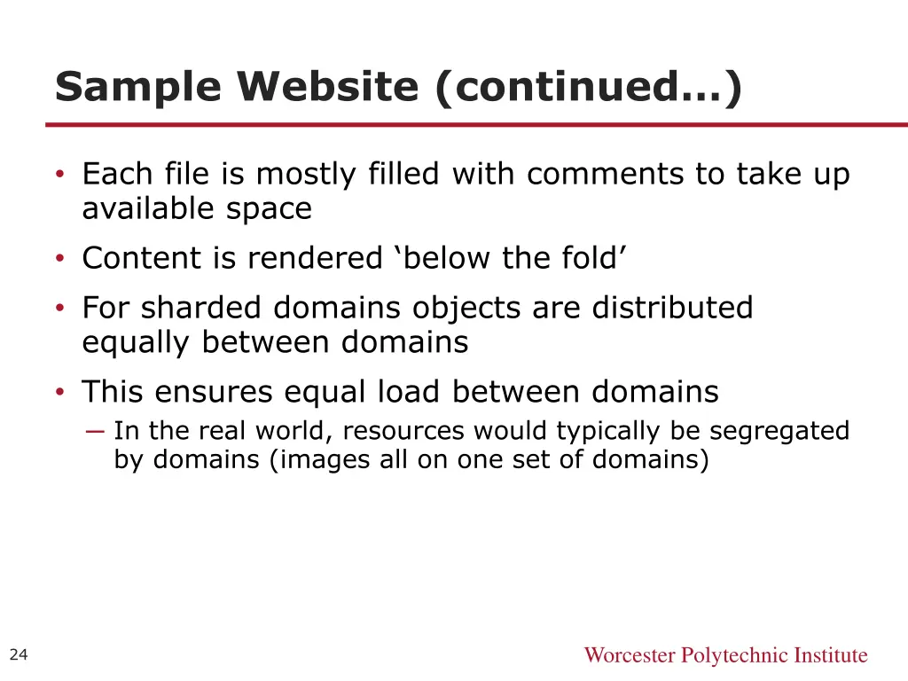 sample website continued