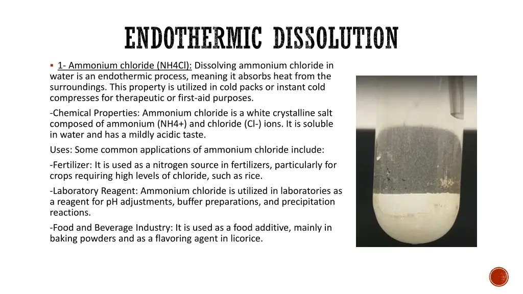 endothermic dissolution