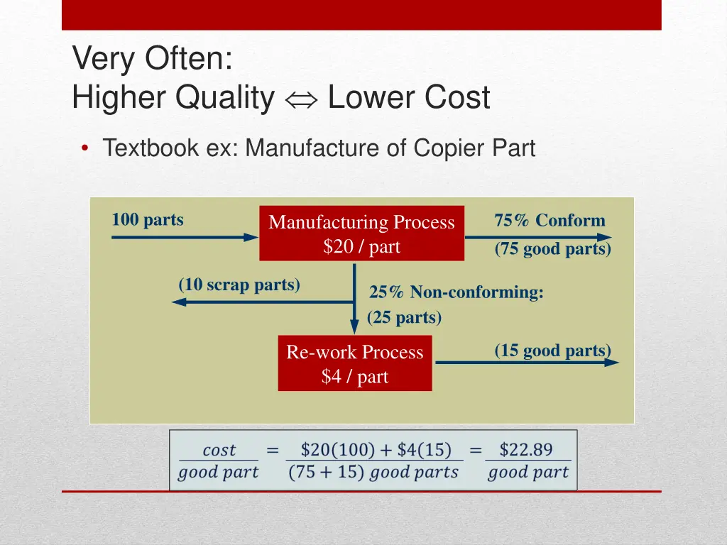 very often higher quality lower cost