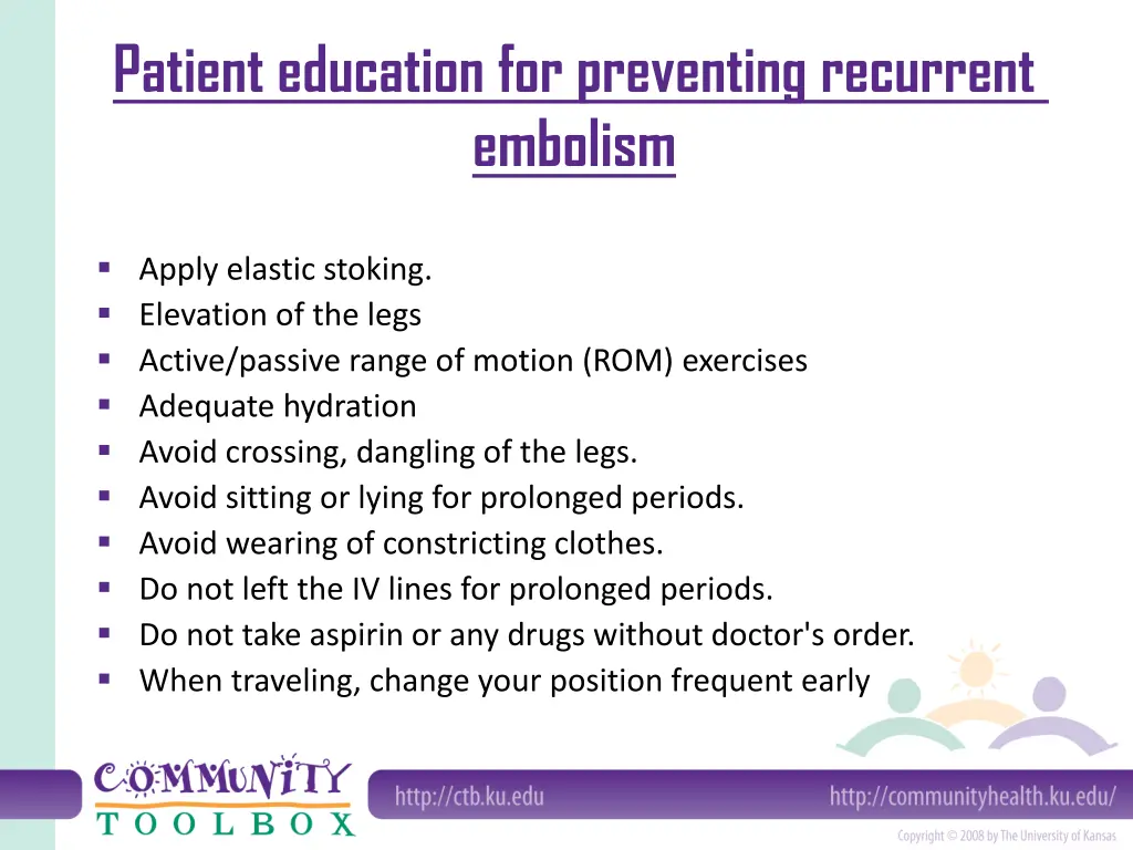 patient education for preventing recurrent