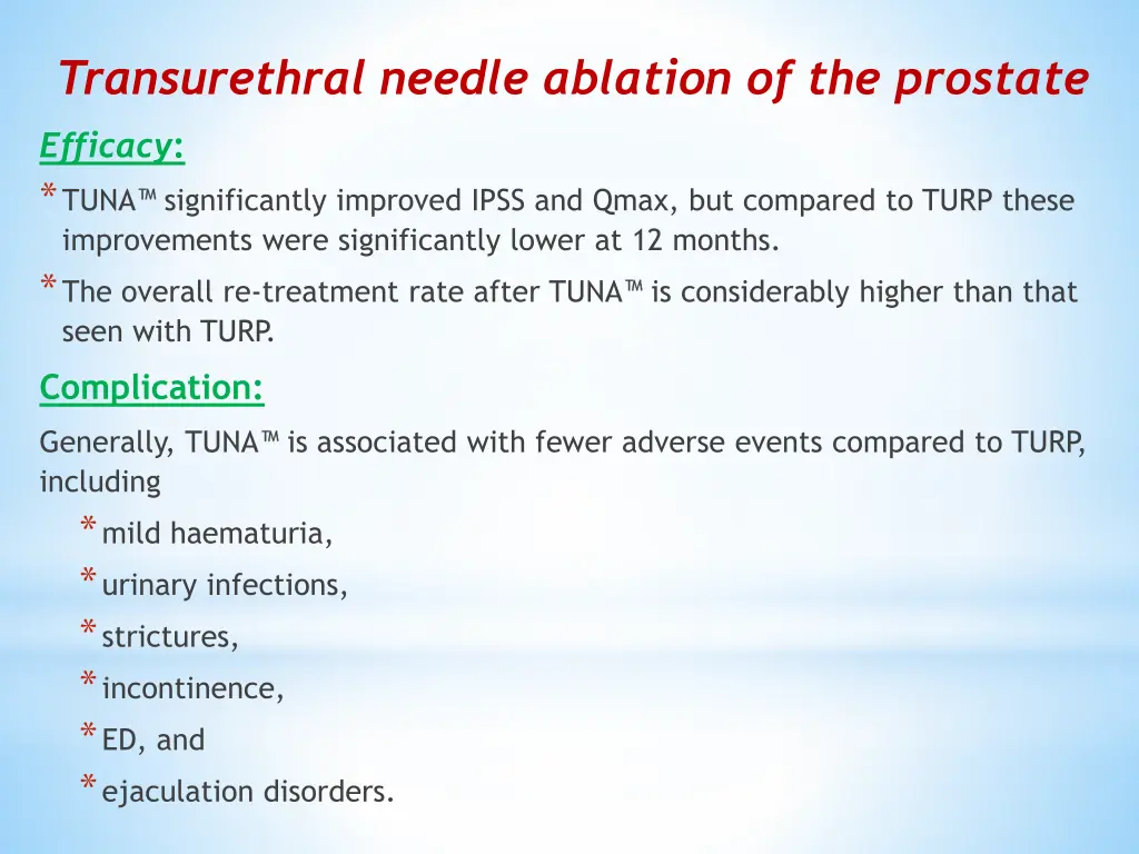 transurethral needle ablation of the prostate