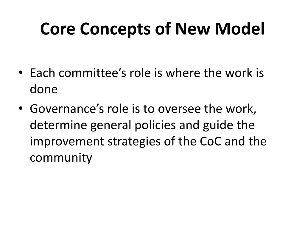 core concepts of new model