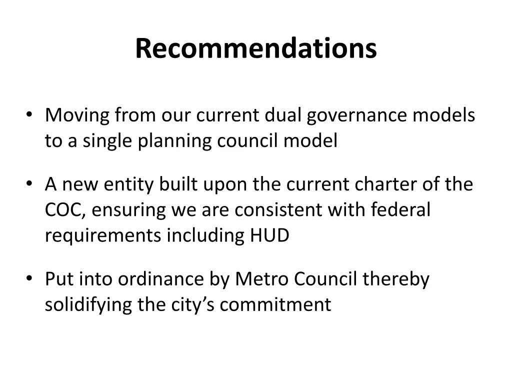 recommendations