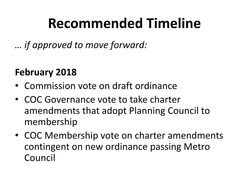 recommended timeline 2