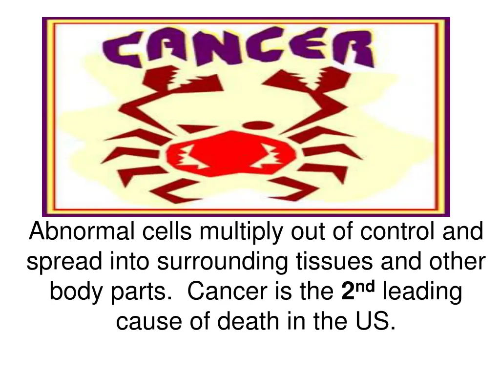 abnormal cells multiply out of control and spread
