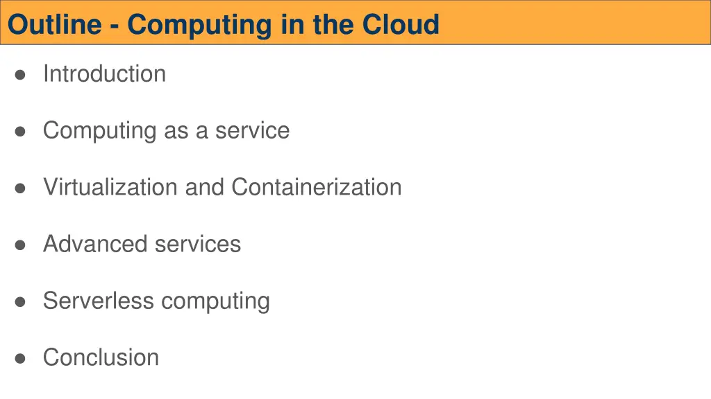 outline computing in the cloud