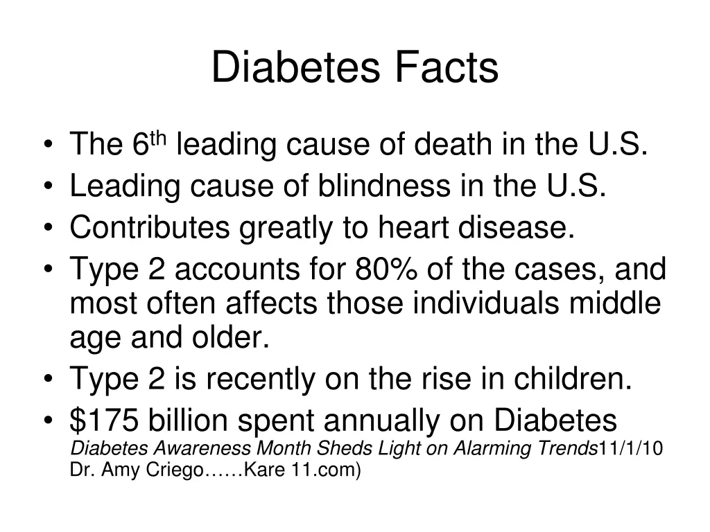 diabetes facts