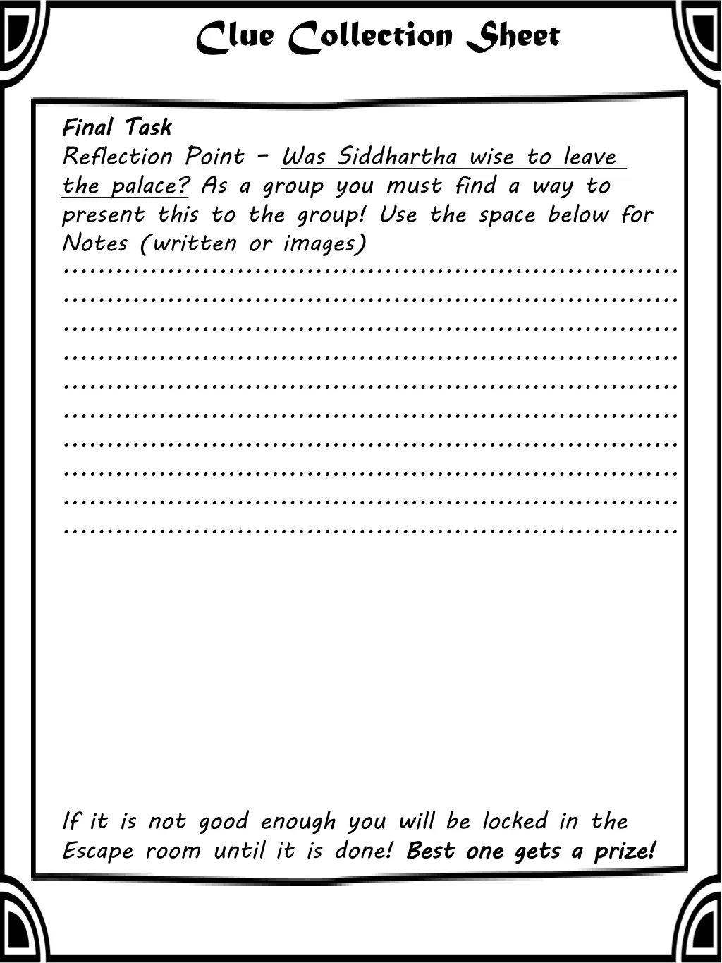 clue collection sheet 1