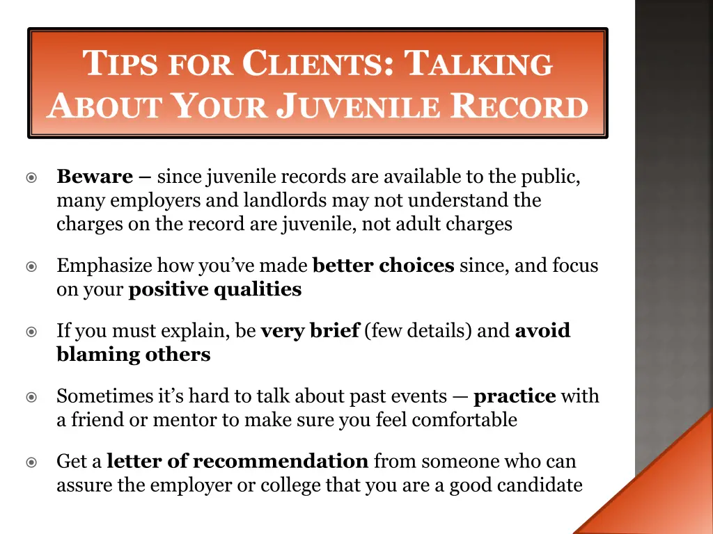 t ips for c lients t alking a bout