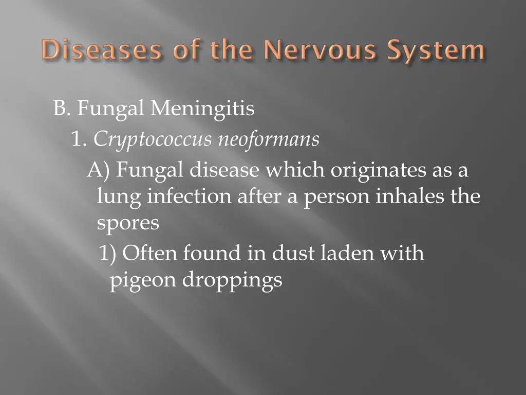 b fungal meningitis 1 cryptococcus neoformans