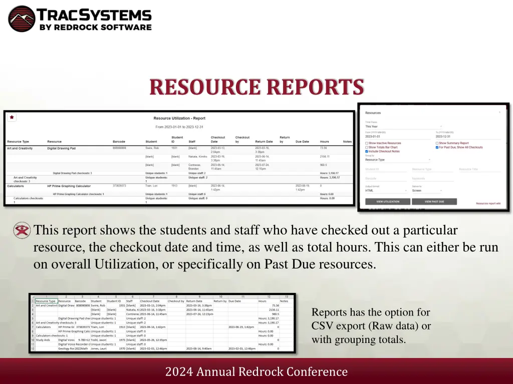 resource reports