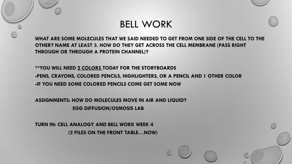 bell work
