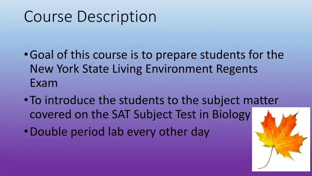 course description