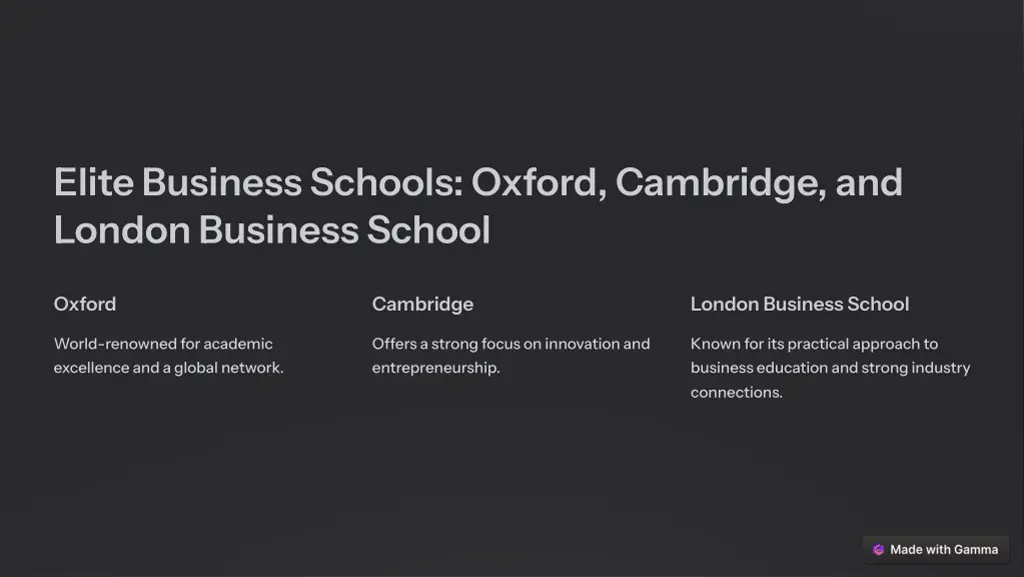 elite business schools oxford cambridge