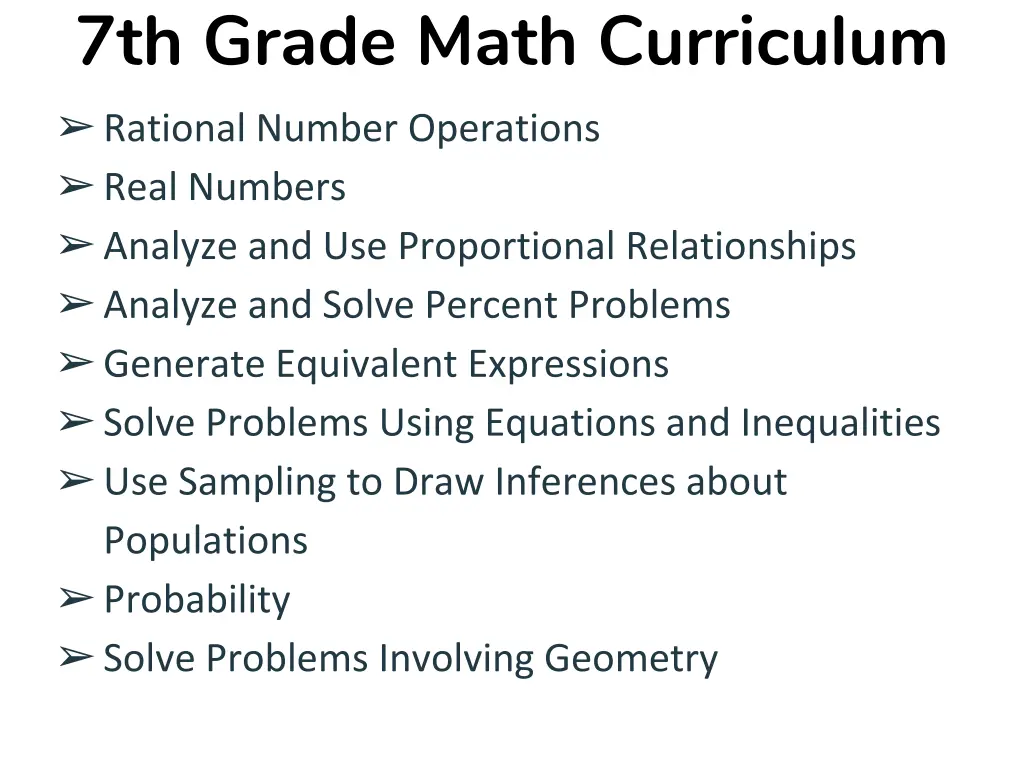 7th grade math curriculum