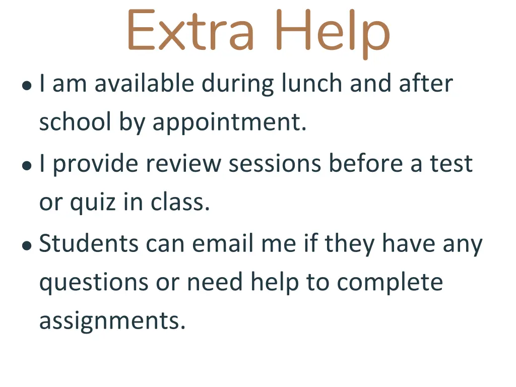 extra help