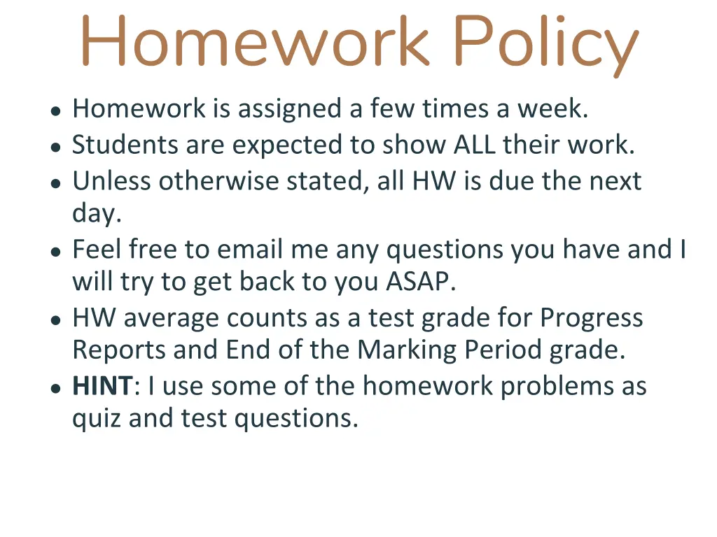 homework policy