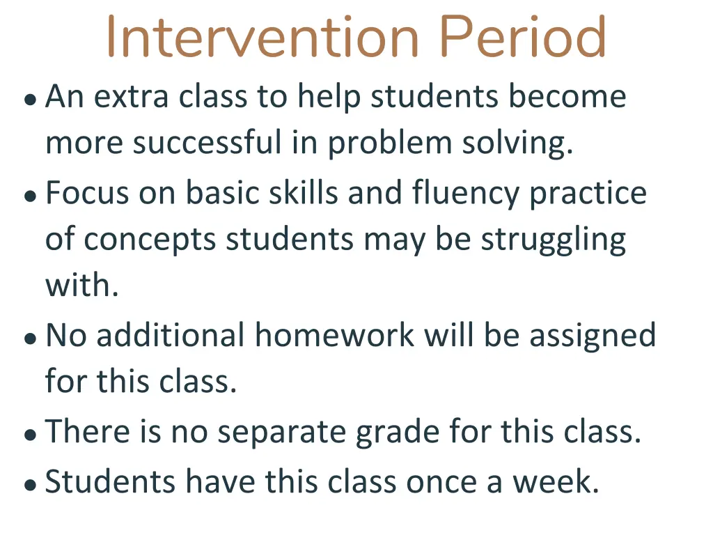 intervention period