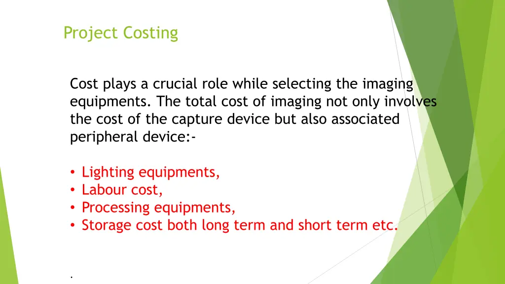 project costing