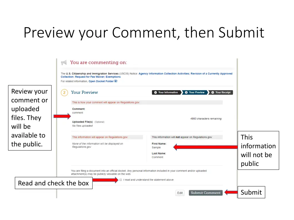 preview your comment then submit
