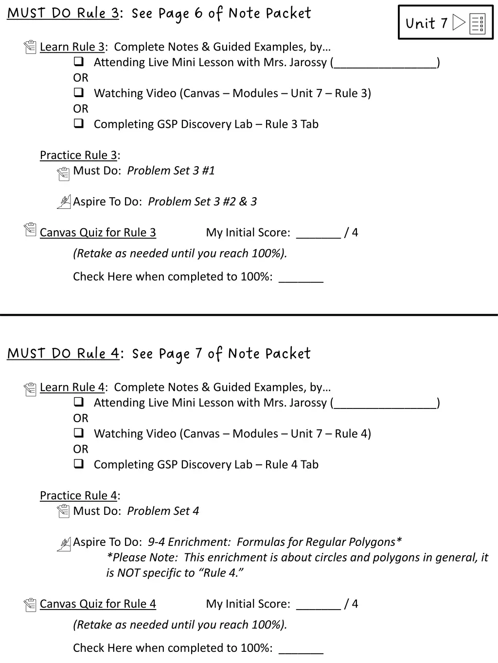 must do rule 3 see page 6 of note packet