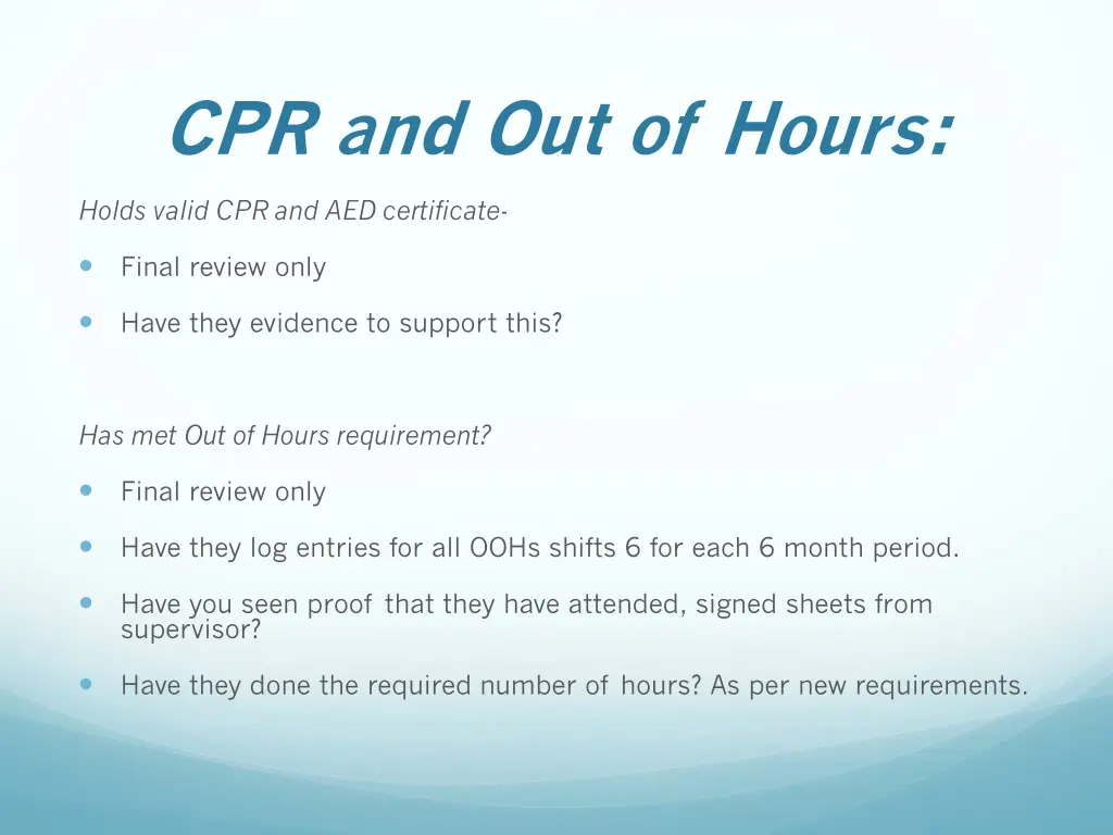 cpr and out of hours