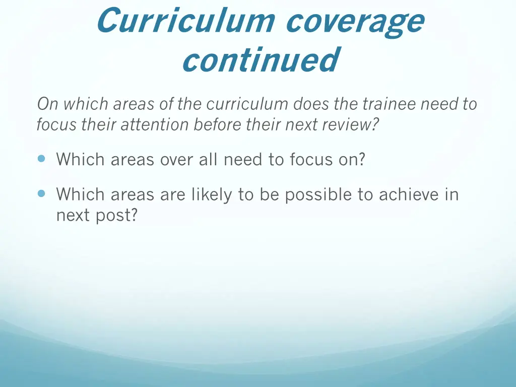 curriculum coverage continued 1