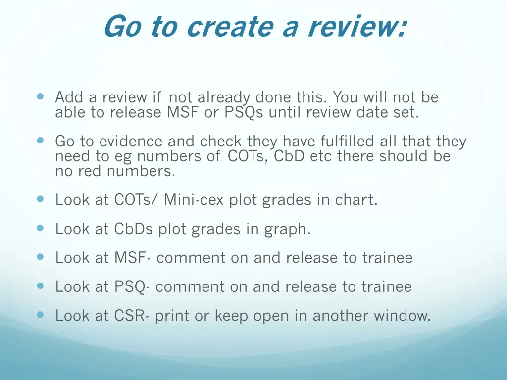 go to create a review