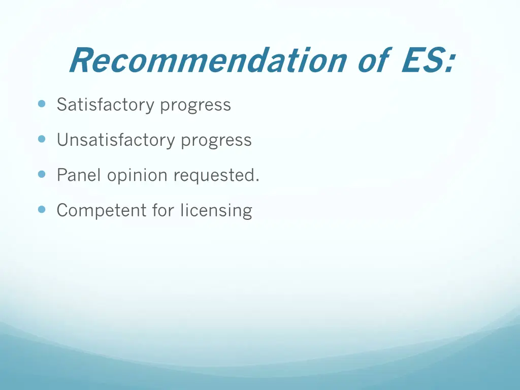 recommendation of es
