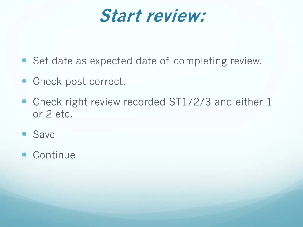 start review