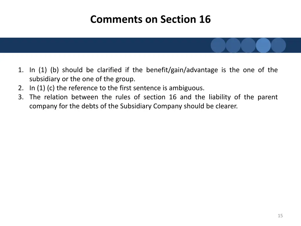 comments on section 16