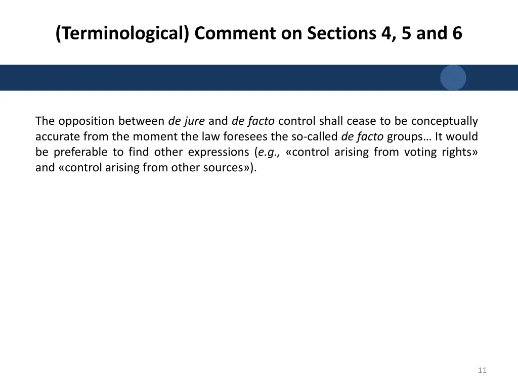 terminological comment on sections 4 5 and 6