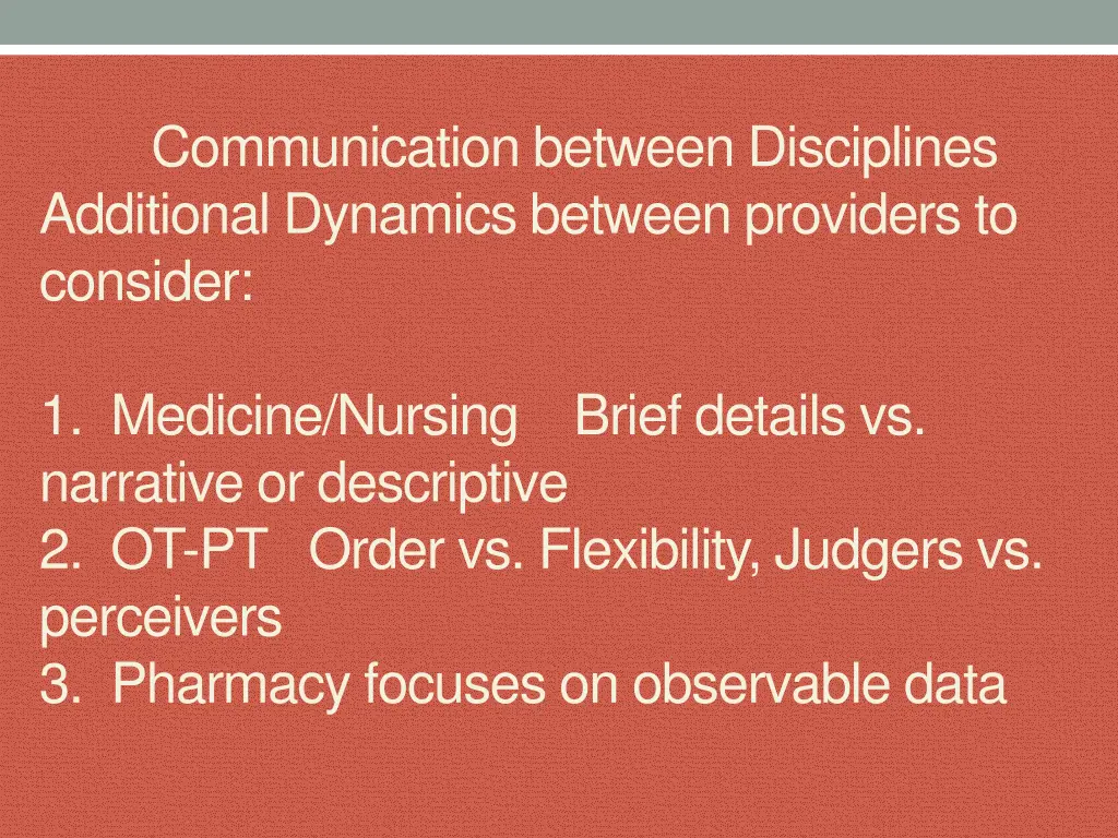 communication between disciplines additional
