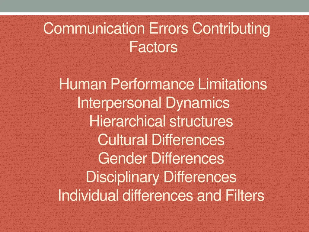 communication errors contributing factors
