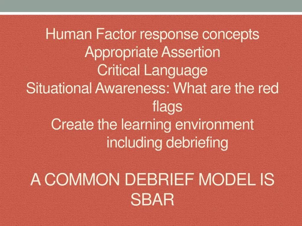 human factor response concepts appropriate
