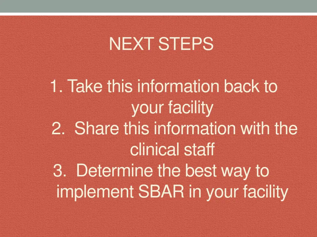 next steps