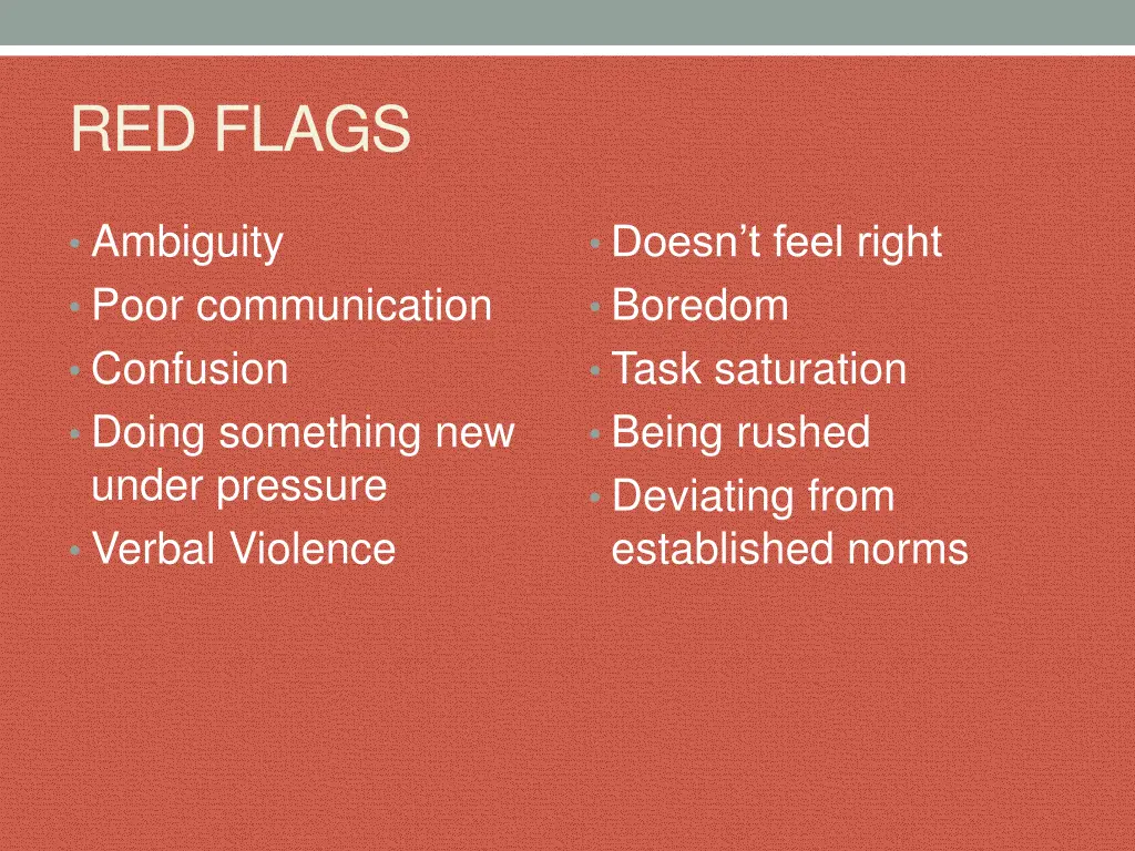 red flags