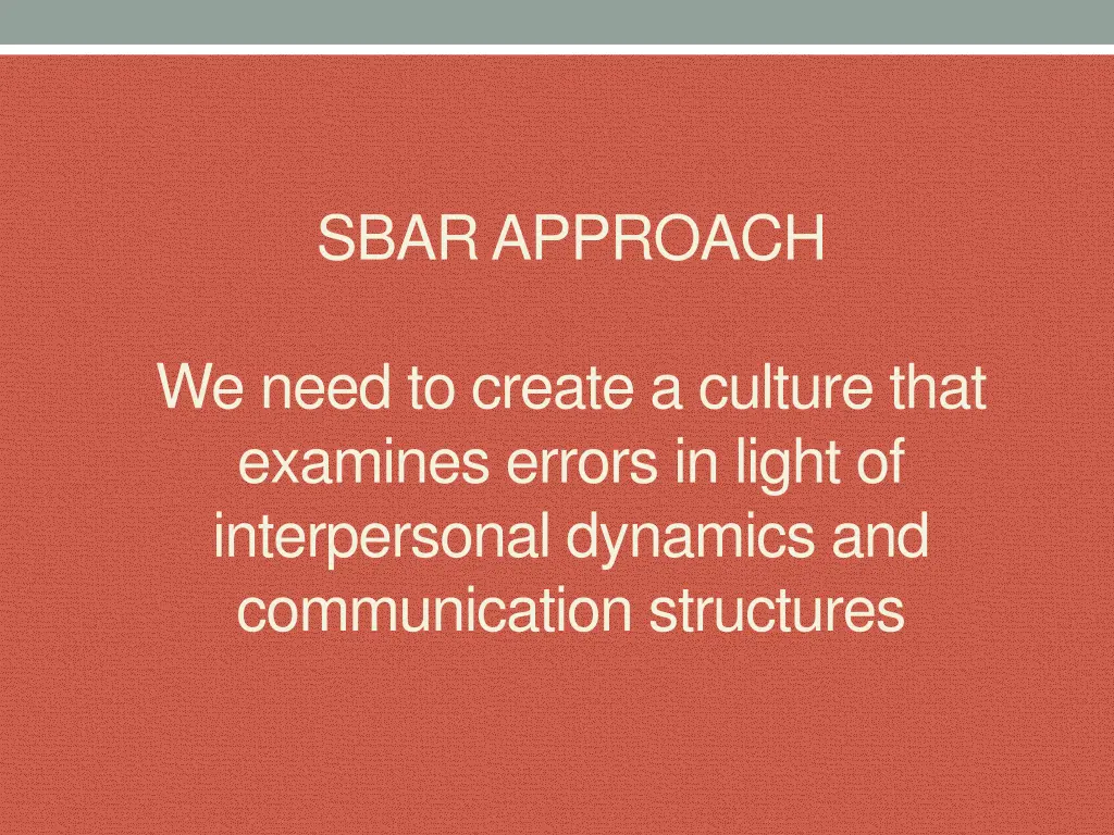 sbar approach