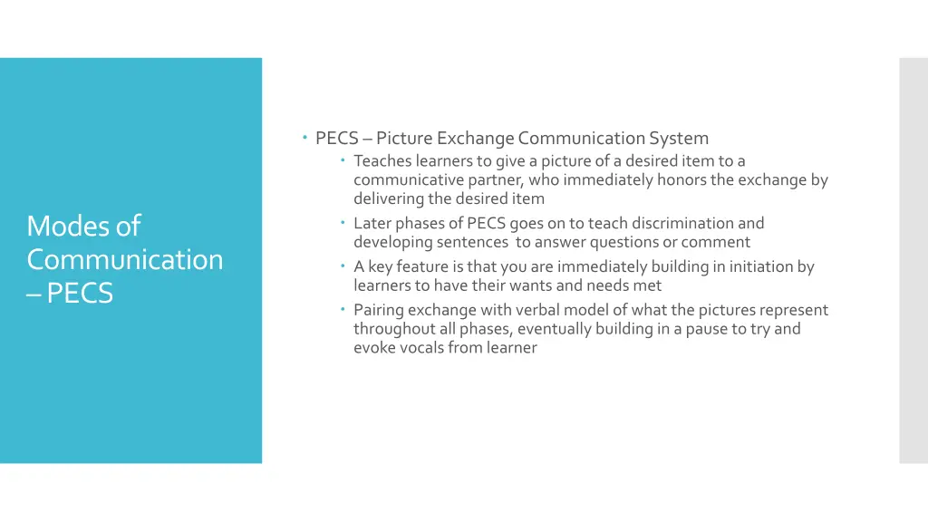 pecs picture exchange communication system