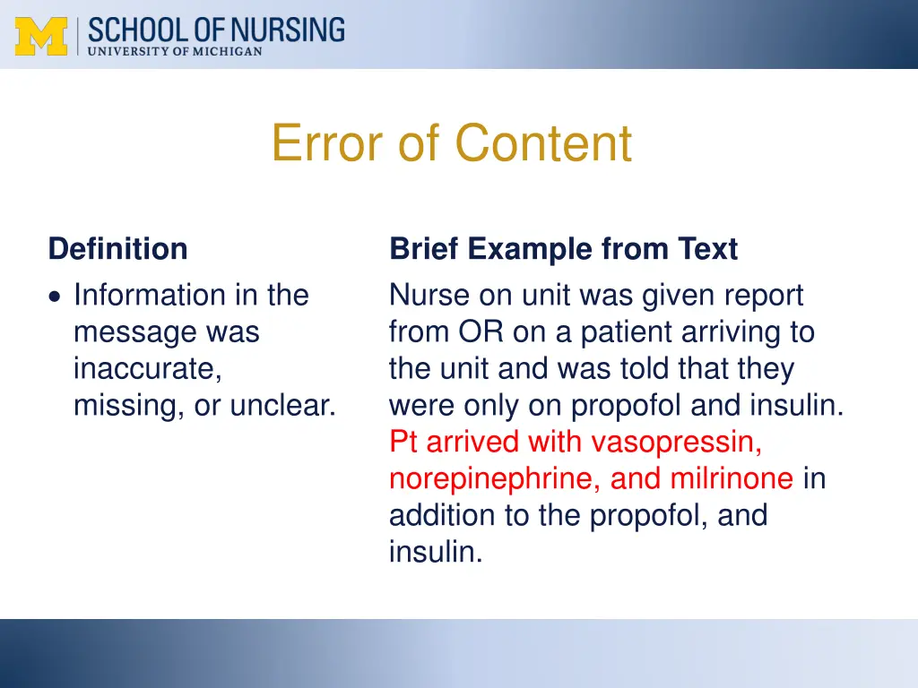 error of content