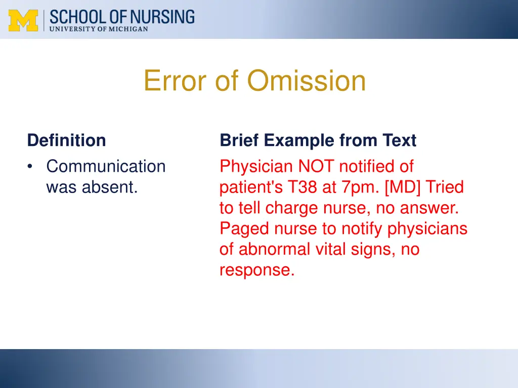 error of omission