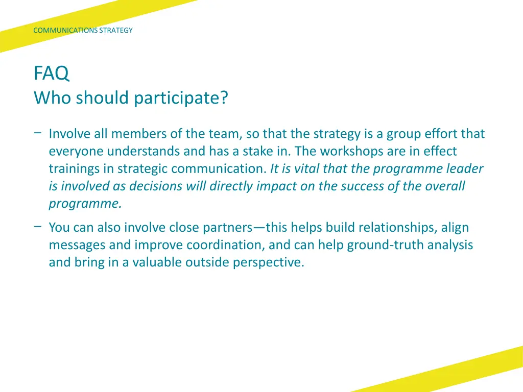 communications strategy 8