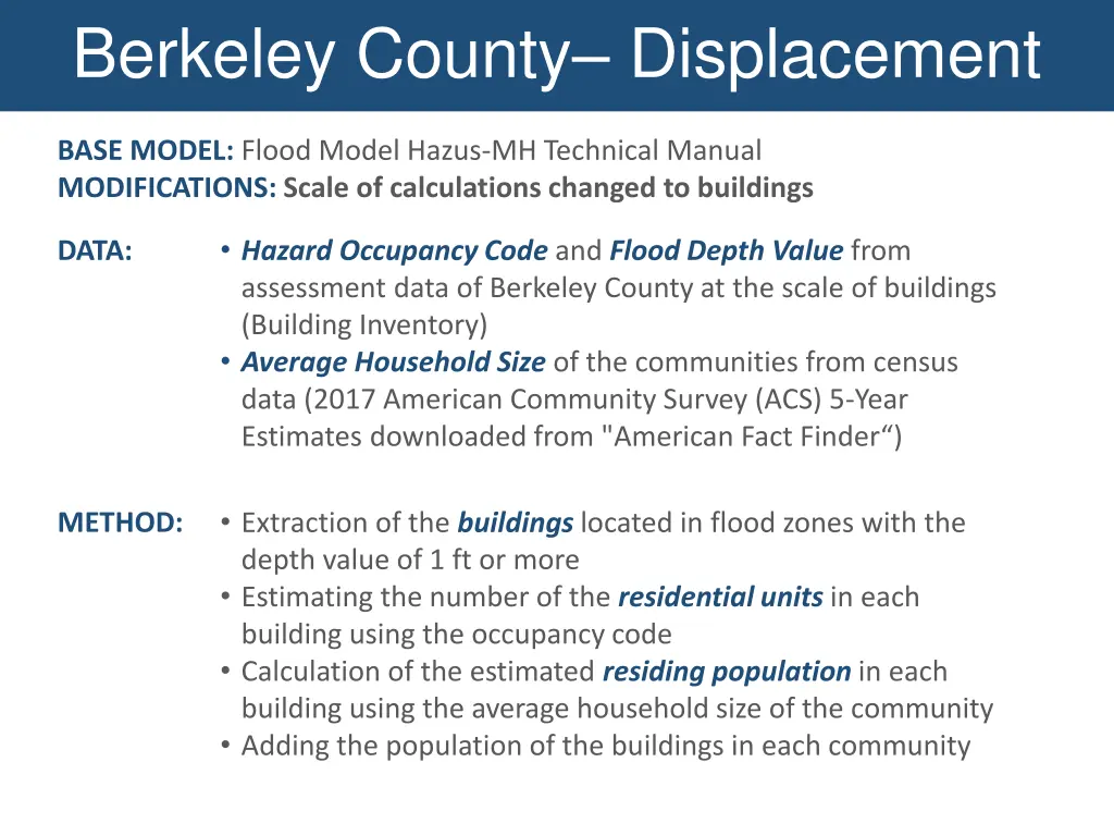 berkeley county displacement
