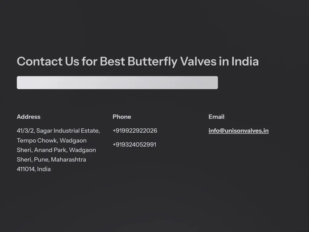 contact us for best butterfly valves in india